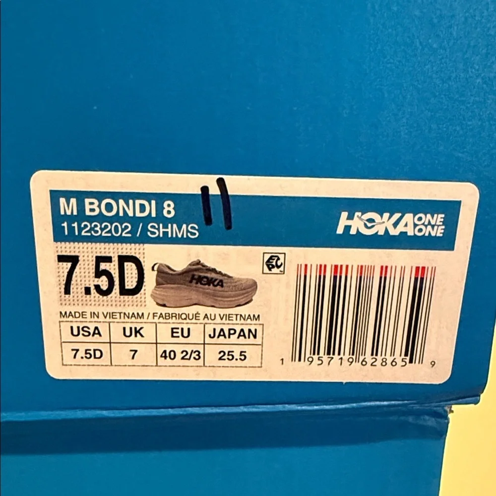 Hoka Bondi 8 Men’s Size 7.5D Gray Running Shoes - Picture 2 of 11